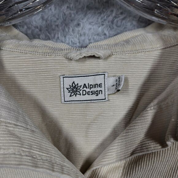 Alpine Design Cord Shirt Womens LARGE Button Up Morning Haze 00148 - Picture 3 of 6